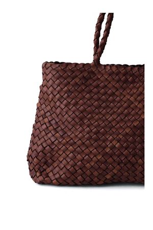 Vintage Mesh burnt brown leather tote bag DRAGON DIFFUSION | 8949BRUCIATO
